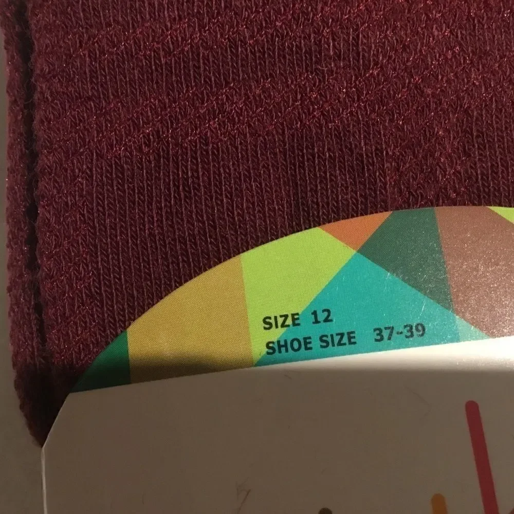 SALE. BUY 3/$10. NWT. Girls Tights. Size 12 Wine/Maroon